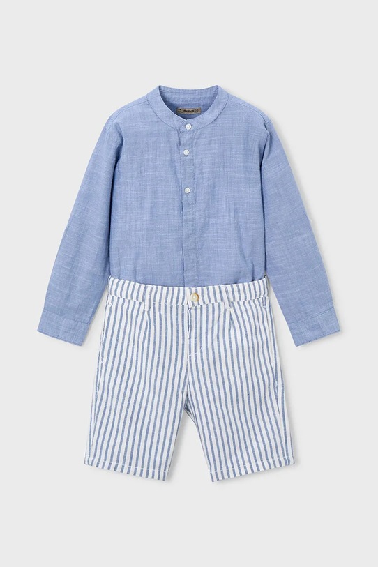 Παιδικό σετ με μια πινελιά λινό Mayoral 3216.5A.Mini.PPY2 μπλε SS26