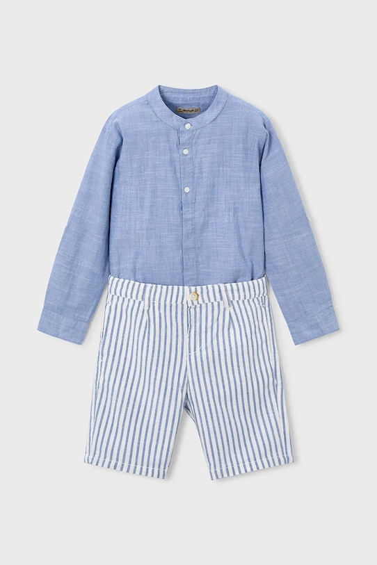 Παιδικό σετ με μια πινελιά λινό Mayoral 3216.5A.Mini.PPY2 μπλε SS26