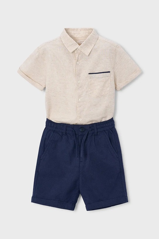 Dječji komplet s lanom Mayoral tkanina mornarsko plava 3217.5B.Mini.PPY2