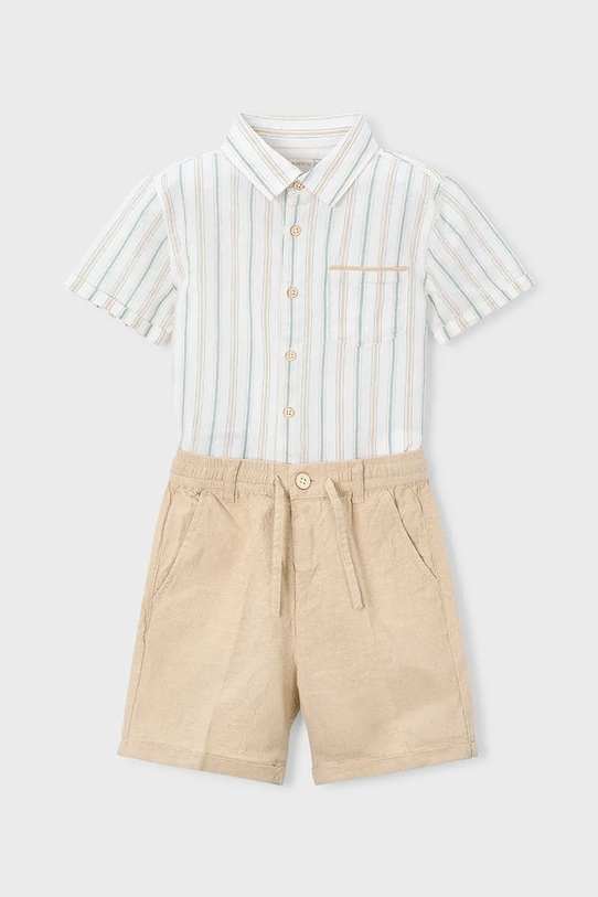 Otroški komplet z dodatkom lanu Mayoral 3217.5B.Mini.PPY2 bež SS26