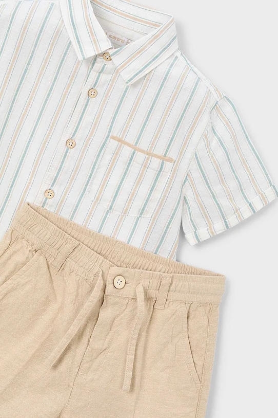 Otroški komplet z dodatkom lanu Mayoral bež 3217.5B.Mini.PPY2