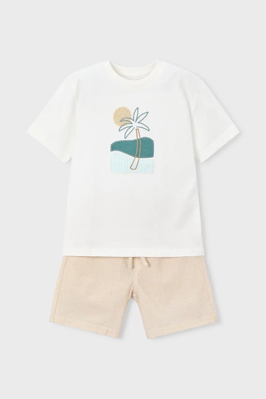 Mayoral komplet bawełniany dziecięcy 3218.5C.Mini.PPY2 beżowy SS26