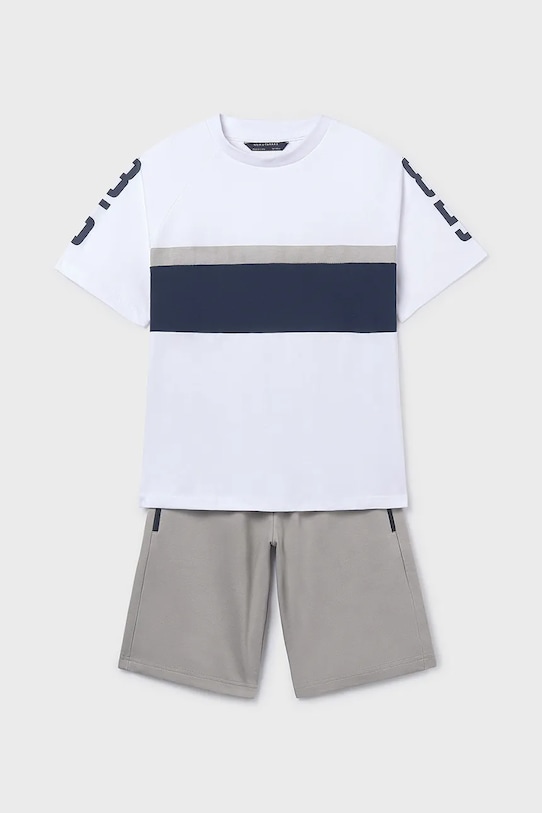 Mayoral komplet bawełniany dziecięcy 6688.7E.Junior.PPY2 biały SS26