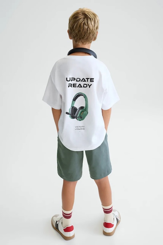 Mayoral komplet bawełniany dziecięcy nadruk zielony 6689.7E.Junior.PPY2