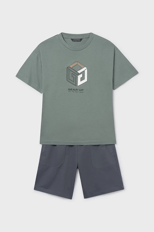Mayoral komplet bawełniany dziecięcy 6690.7F.Junior.PPY2 zielony SS26