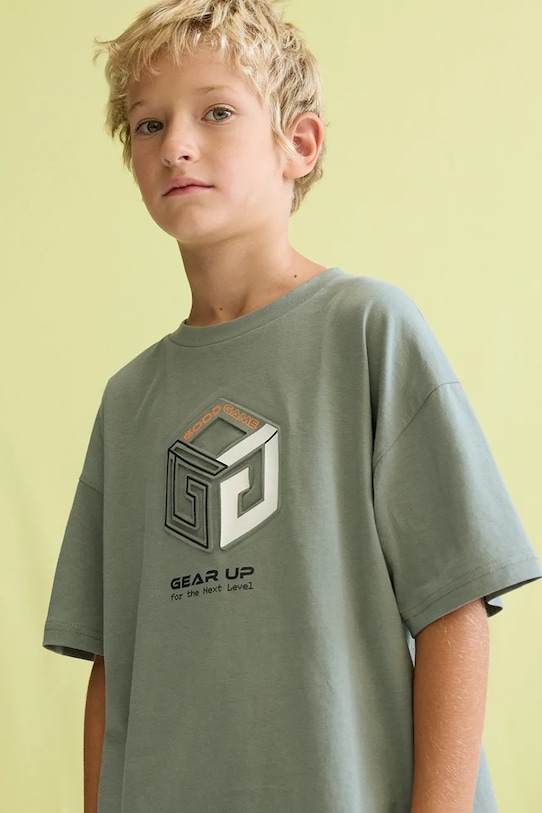 Παιδικό βαμβακερό σετ Mayoral 6690.7F.Junior.PPY2 πράσινο