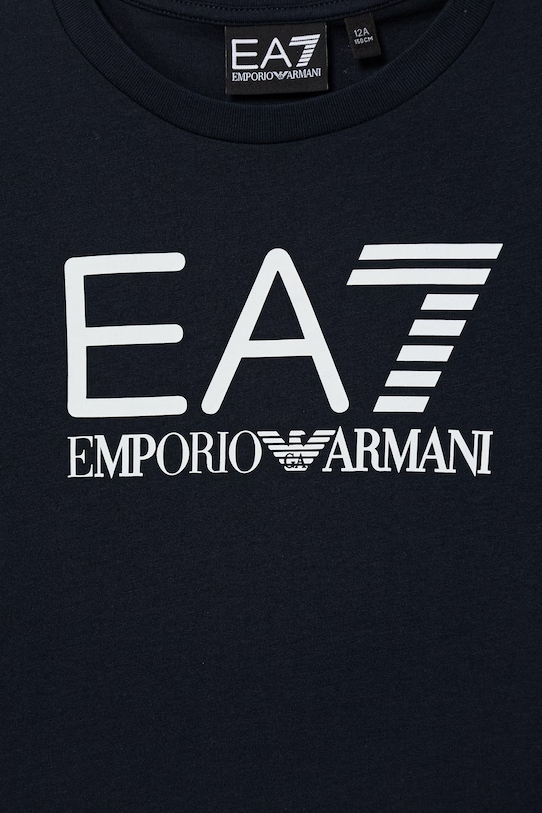 Παιδικό βαμβακερό σετ EA7 Emporio Armani σκούρο μπλε 7B000302.AF10375