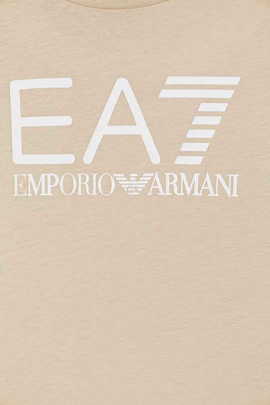 Παιδικό βαμβακερό σετ EA7 Emporio Armani μπεζ 7B000302.AF10375