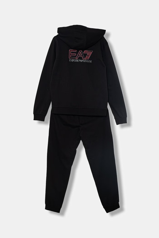 EA7 Emporio Armani dres dziecięcy bawełniany 7B000301.AF13512 czarny SS26