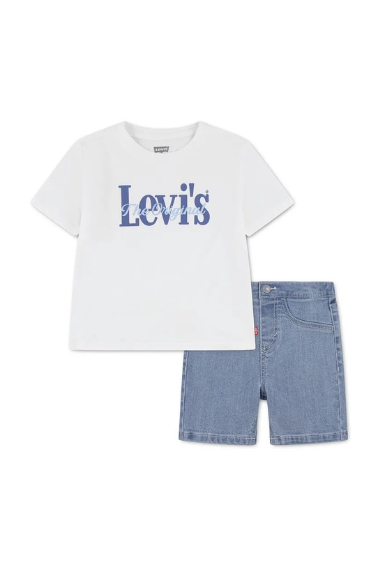 Levi's komplet niemowlęcy HD AOP LOGO TEE & SHORT SE z elastanem biały 6EP622