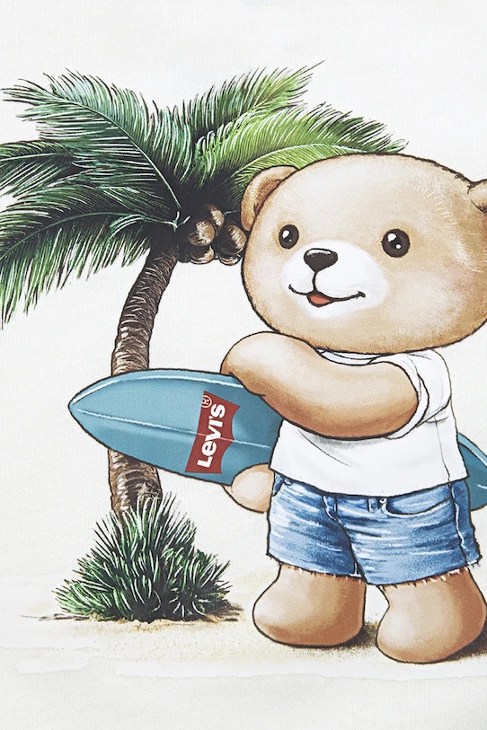 Chłopiec Levi's komplet niemowlęcy PALM TREE TEE & DENIM SET 6EP708 beżowy