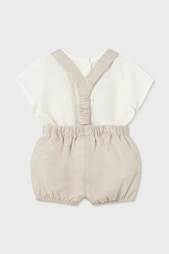 Mayoral Newborn komplet z dodatkiem lnu dziecięcy 1267.1J.Newborn.PPY2 beżowy SS26