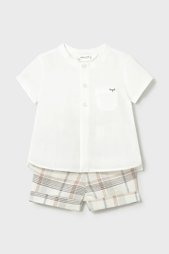 Дитячий комплект з домішкою льону Mayoral Newborn тканина бежевий 1270.1L.Newborn.PPY2