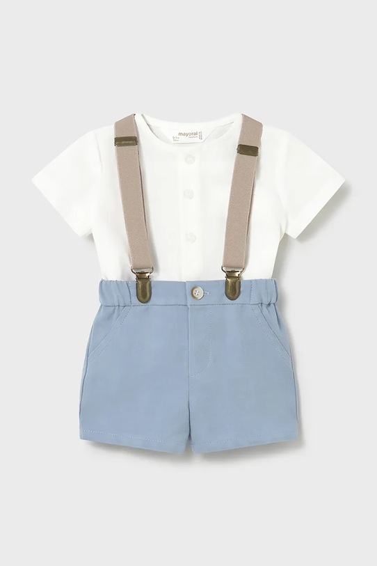 Mayoral Newborn komplet z dodatkiem lnu niemowlęcy tkanina niebieski 1278.1K.Newborn.PPY2