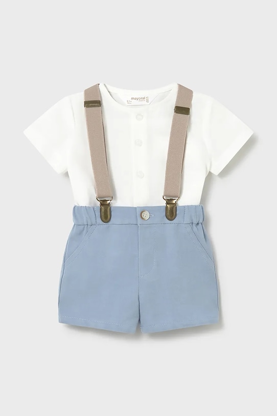 Mayoral Newborn komplet z dodatkiem lnu niemowlęcy tkanina niebieski 1278.1K.Newborn.PPY2