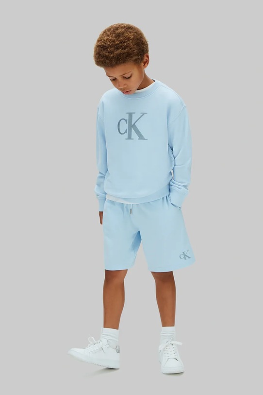 Calvin Klein Jeans Σετ φόρμας παιδικό βαμβακερό μπλε LVCKSJI18B.104.116.PPY2