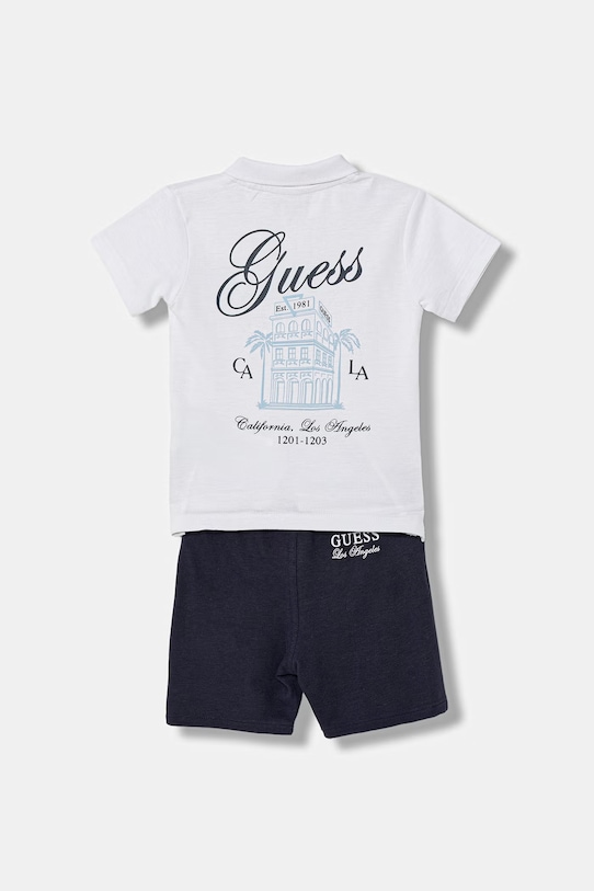 Guess komplet niemowlęcy bawełniany I6GG03.KADZ4.PPY2.M biały SS26