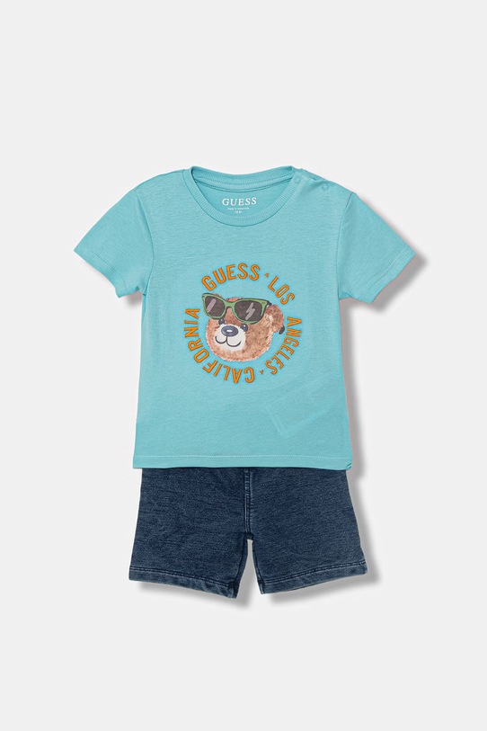 Guess komplet dziecięcy bawełniany niebieski I6GG05.K8HM4.PPY2.M