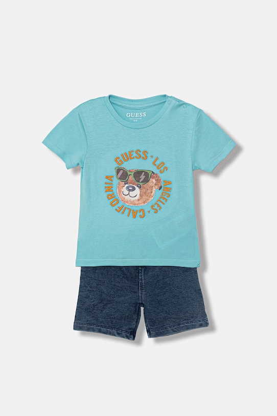 Guess komplet dziecięcy bawełniany niebieski I6GG05.K8HM4.PPY2.M