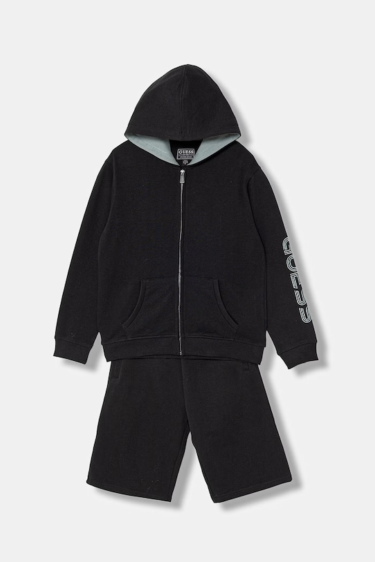 Guess komplet dresowy dziecięcy bawełniany czarny L6GG00.KA6R4.PPY2.M