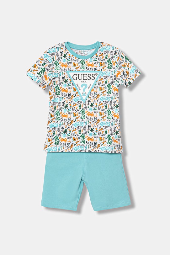 Guess komplet bawełniany dziecięcy 2-pack wzorzyste niebieski N6GG00.K8HM4.PPY2.M