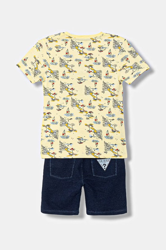 Guess t-shirt i szorty dziecięce N6GG01.K8HM4.PPY2.M żółty SS26