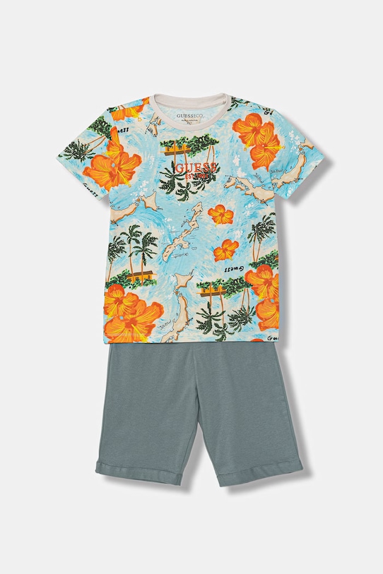 Guess komplet codzienny dziecięcy bawełniany niebieski N6GG04.K8HM4.PPY2.M