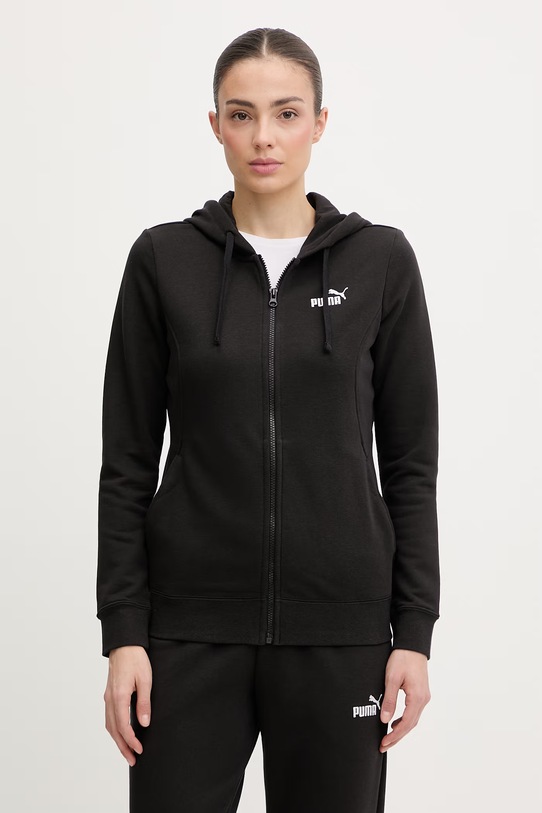 Puma dres damski z bawełny Hooded Sweat suit 691902 czarny SS26