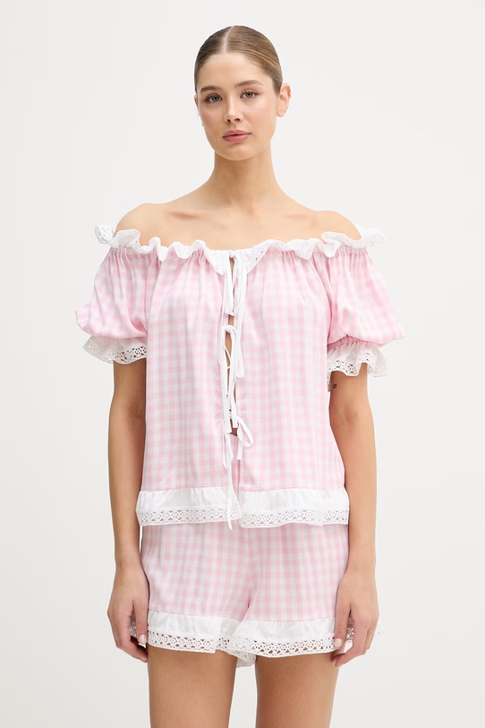 The Sleeper komplet damski z wiskozy różowy RMSS02G019L