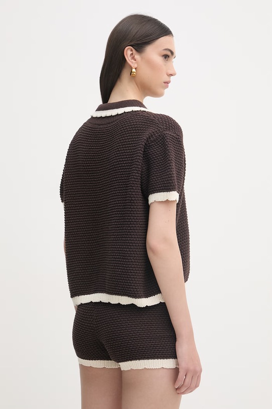 Haveone komplet damski z bawełną brązowy HNC.Q005