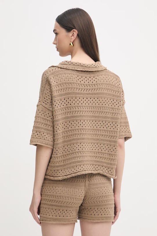 Haveone komplet damski z bawełną beżowy HNC.Q003