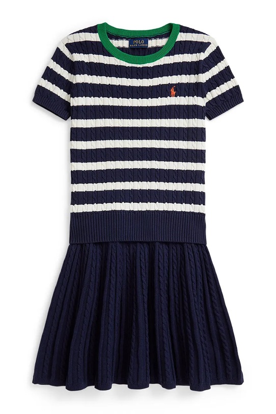 Παιδικό βαμβακερό σετ Polo Ralph Lauren βαμβάκι σκούρο μπλε 313956875500