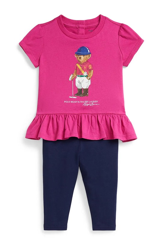 Σετ μωρού Polo Ralph Lauren πλεκτό ύφασμα ροζ 310A98934001