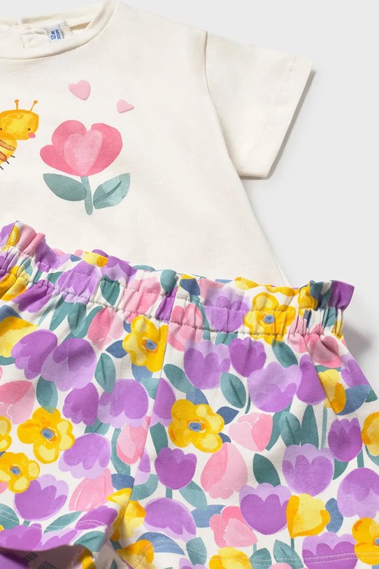 Παιδικό βαμβακερό σετ Mayoral 1206.4J.Baby.PPY2 μωβ