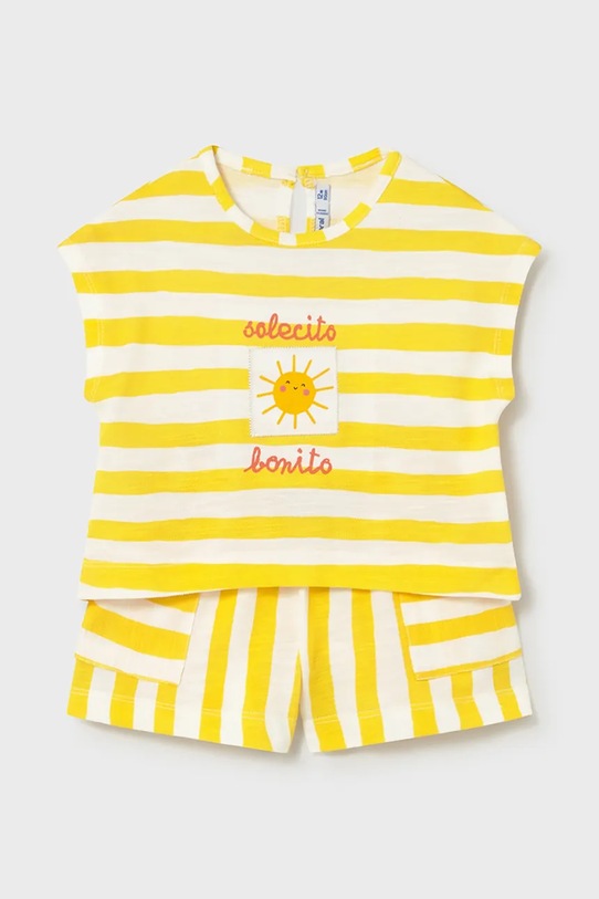 Detská bavlnená súprava Mayoral bavlna žltá 1208.4K.Baby.PPY2