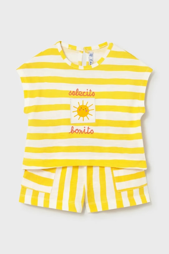 Detská bavlnená súprava Mayoral bavlna žltá 1208.4K.Baby.PPY2