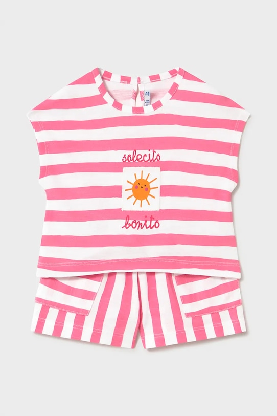 Mayoral komplet bawełniany niemowlęcy wzorzyste różowy 1208.4K.Baby.PPY2
