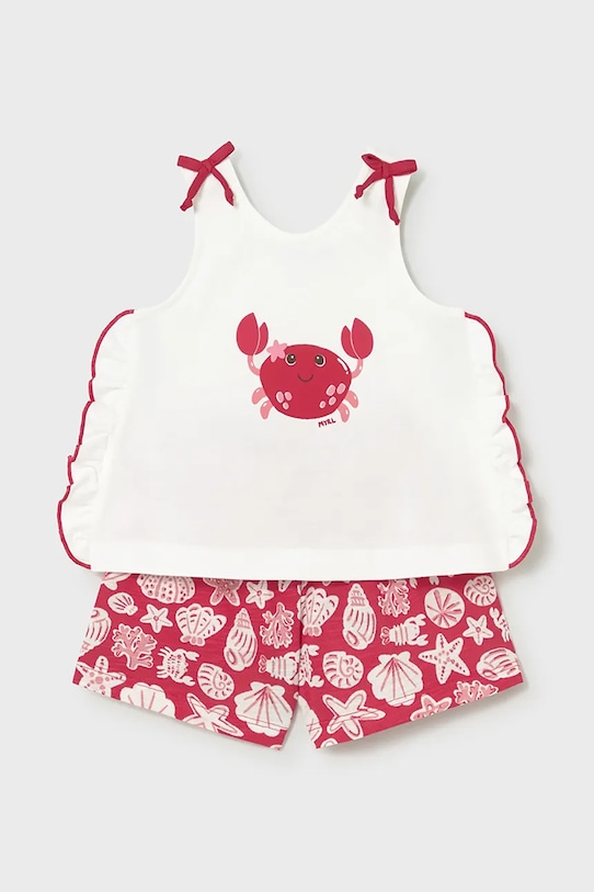 Mayoral komplet bawełniany niemowlęcy 1210.4N.Baby.PPY2 czerwony SS26