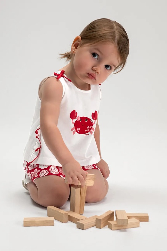 Mayoral komplet bawełniany niemowlęcy 1210.4N.Baby.PPY2 czerwony