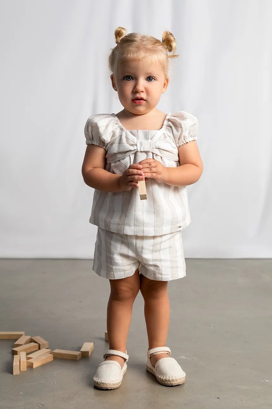 Mayoral komplet bawełniany niemowlęcy wzorzyste beżowy 1211.4A.Baby.PPY2