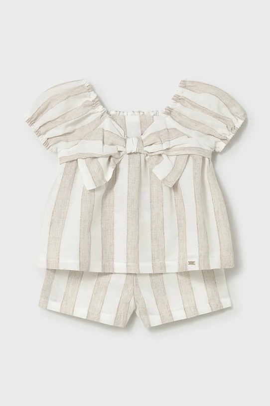 Mayoral komplet bawełniany niemowlęcy 1211.4A.Baby.PPY2 beżowy SS26