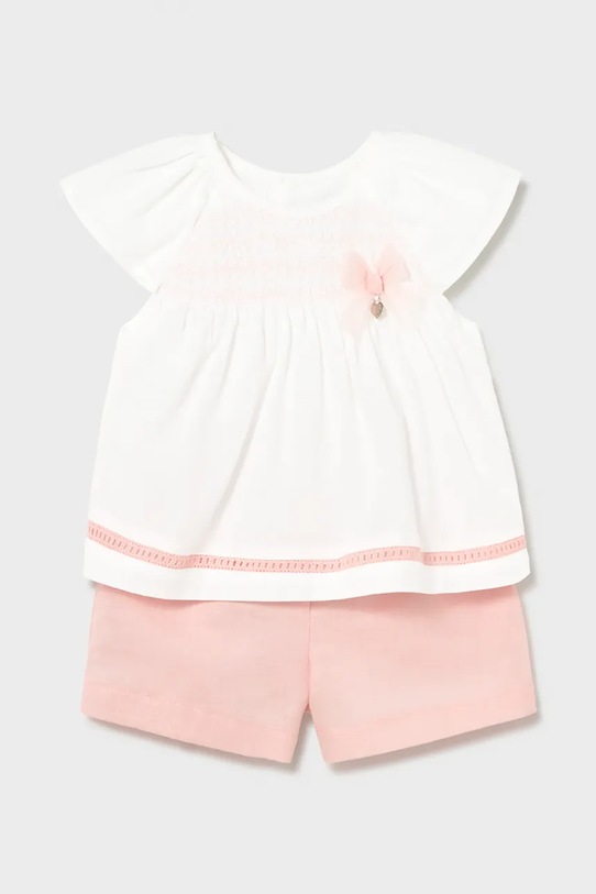 Mayoral komplet bawełniany niemowlęcy bawełna różowy 1212.4A.Baby.PPY2