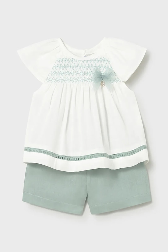Mayoral komplet bawełniany niemowlęcy 1212.4A.Baby.PPY2 turkusowy SS26