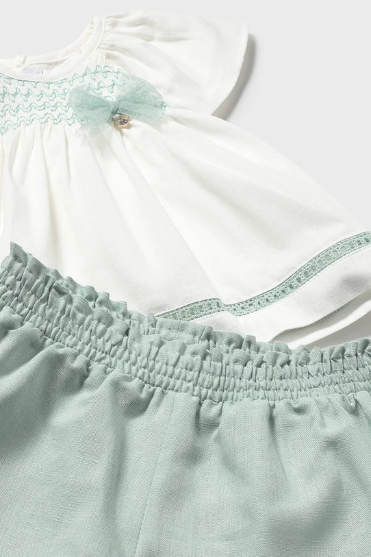 Mayoral komplet bawełniany niemowlęcy turkusowy 1212.4A.Baby.PPY2