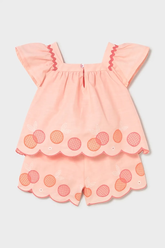 Mayoral komplet bawełniany niemowlęcy 1214.4D.Baby.PPY2 pomarańczowy SS26