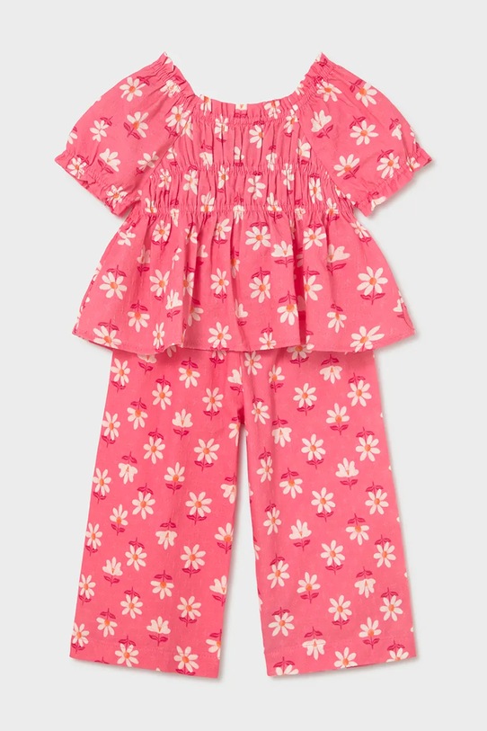 Mayoral komplet bawełniany dziecięcy wzorzyste różowy 1513.4C.Baby.PPY2