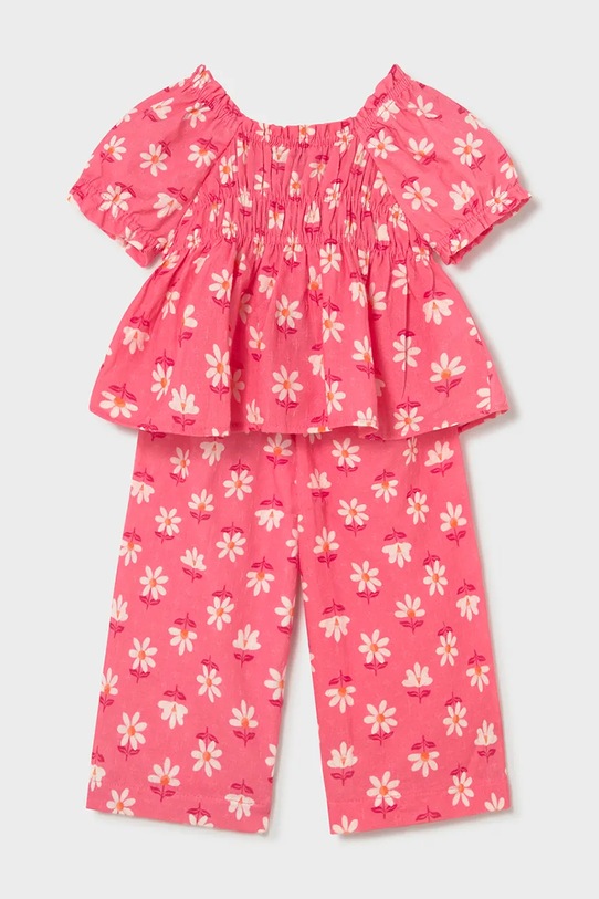 Mayoral komplet bawełniany dziecięcy 1513.4C.Baby.PPY2 różowy SS26
