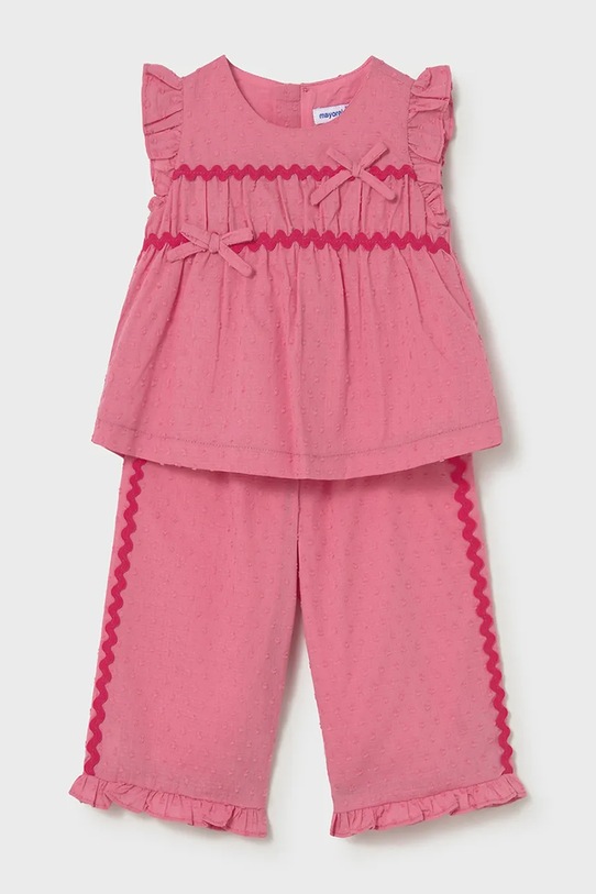 Mayoral komplet bawełniany dziecięcy 1514.4D.Baby.PPY2 różowy SS26