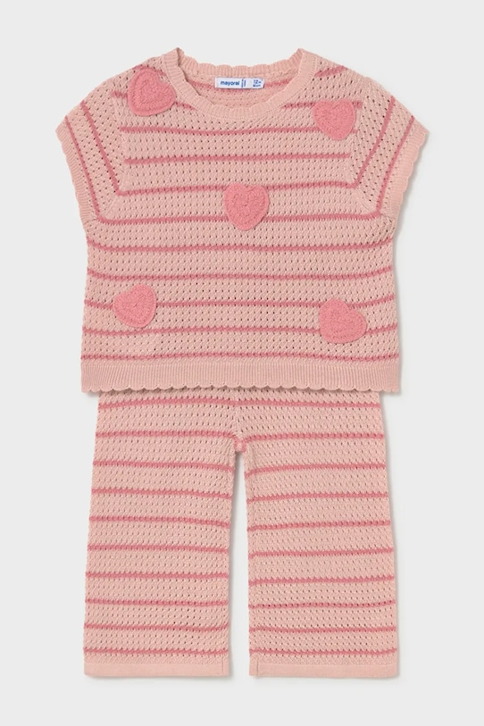 Mayoral komplet dziecięcy dzianina różowy 1516.4F.Baby.PPY2
