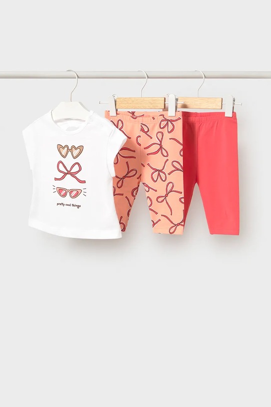 Mayoral komplet bawełniany dziecięcy wzorzyste różowy 1752.4L.Baby.PPY2